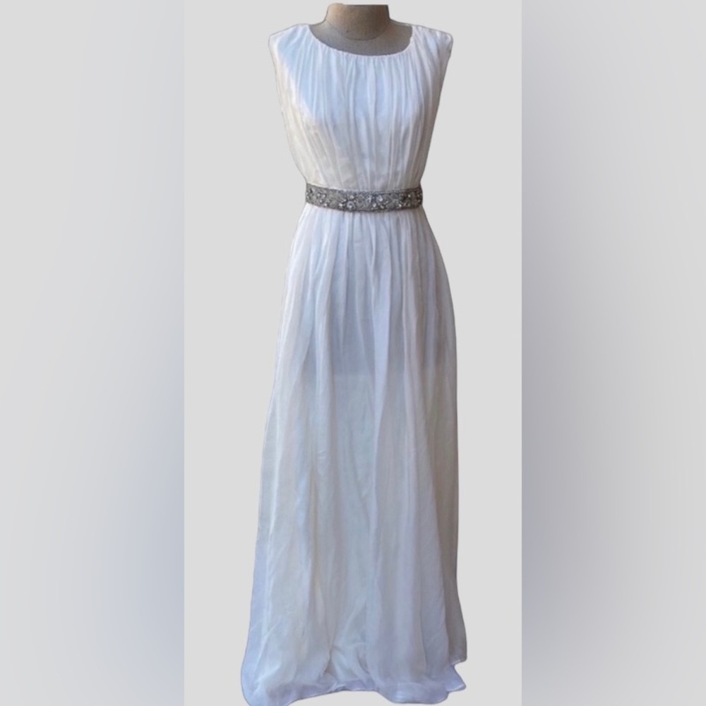 NWT ABS Allen Schwartz 100% silk outside stunning maxi formal dress!